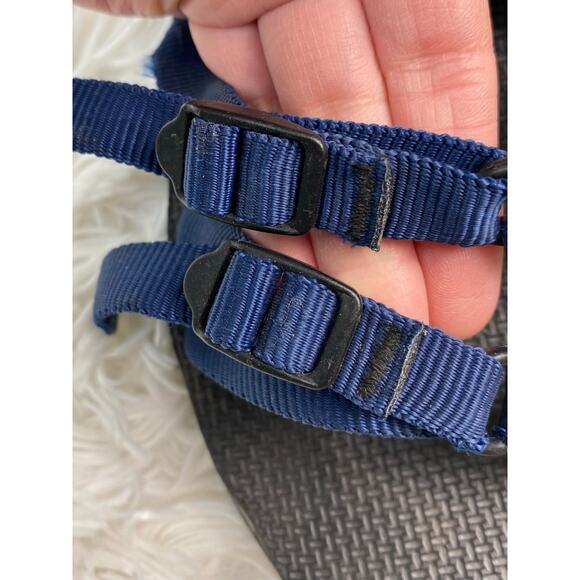 Teva Women's 7 Blue Black Strappy Slingback Sport Sandals - Picture 3 of 9